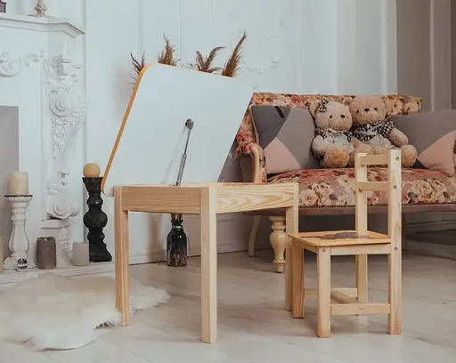 Дитячий письмовий столик та стільчик (з ящиком) для малювання та навчання (Слоник) - фото 7