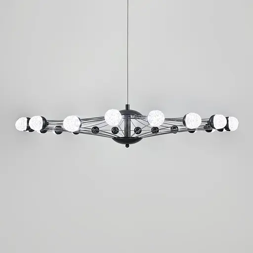 Люстра-колесо в стиле постмодерн на 22 плафона Ø 70 см | Ст. L 20044/22 BK | Line F - фото 6