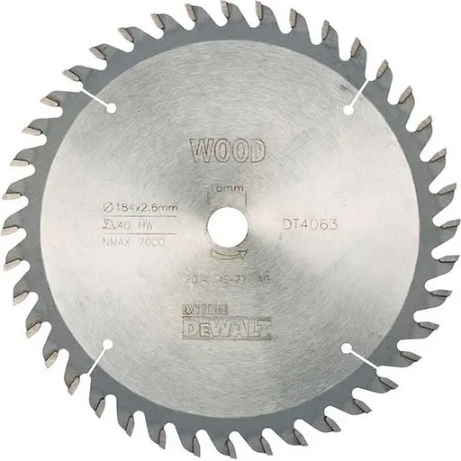 Диск пильный DeWalt Extreme Workshop 184 х 16 мм 40 зубов (DT4063)