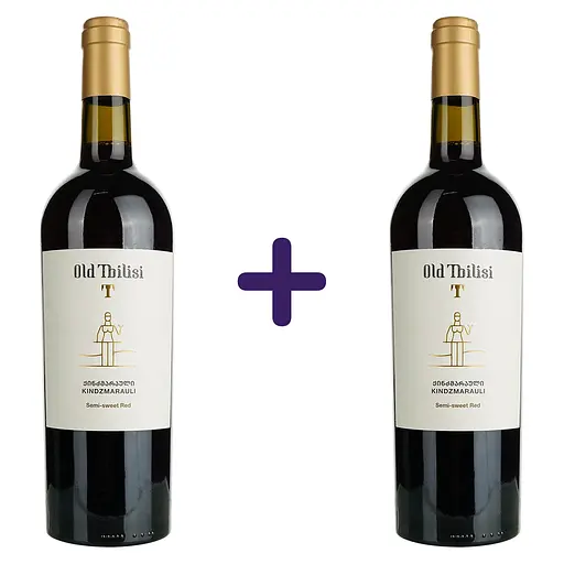 Вино Old Tbilisi Киндзмараули красное полусладкое 11%1.5 л (2 шт. х 0.75 л) - фото 1