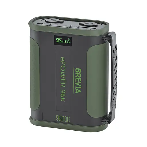 Повербанк (Power Bank) Brevia ePower 96000mAh 307.2Wh LiFePo4 Black/Green(44196MG)