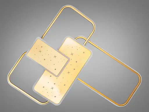 Современная потолочная светодиодная люстра с пультом, 105 Вт, золото. - фото 4