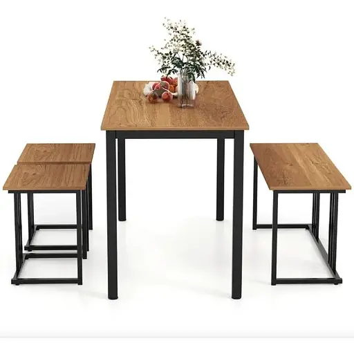 Комплект Costway Decima обеденный стол со стульями в стиле Loft натуральный - фото 4