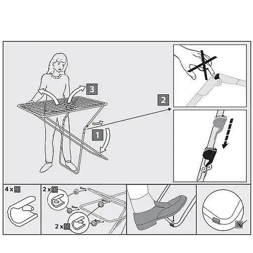 Сушарка для білизни підлогова Casa Si Kolibri Black (CS42191C06E)  - фото 4