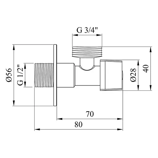 Кран приладовий Kroner KRP Eckventil C202 1/2"х3/4" ЗЗ (CV027380) - фото 3