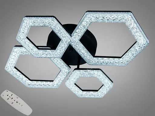 Стельова LED люстра біла 75W 6 модулів з пультом - фото 1