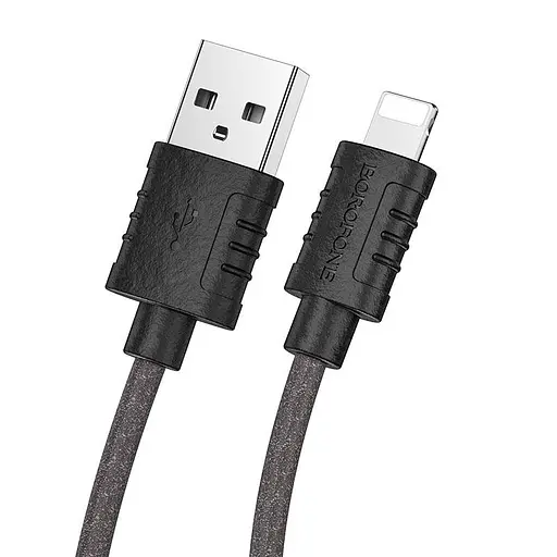 Кабель Borofone BX52 Airy - USB на Lightning - обплетення силіконова піна чорний
