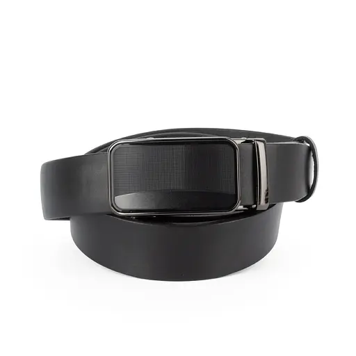 Ремінь шкіряний чоловічий на автоматі SF-3426 (135 см) чорний - фото 1