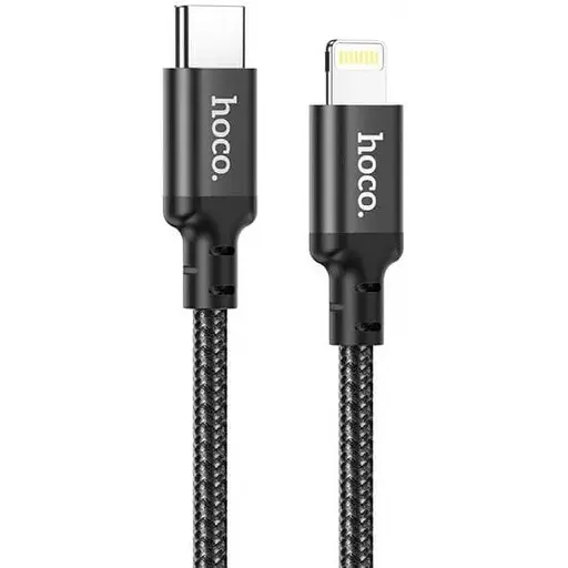Кабель Hoco X14 Double speed PD charging data cable Lightning L-1 м Чорний - фото 1