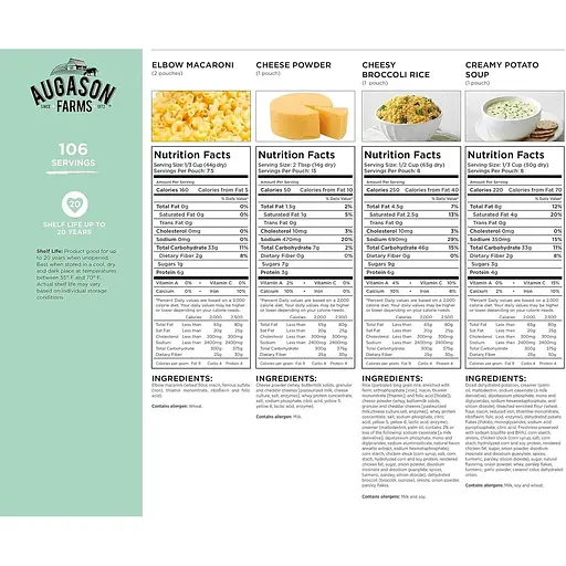 Сублимированные завтраки и ужины Augason Farms 106 порций с большим сроком годности 30 лет - фото 4