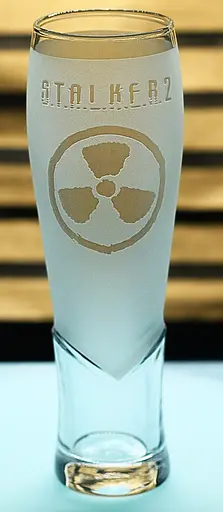 Келих для пива соку води 440 мл з гравіюванням гри Сталкер 2 S.T.A.L.K.E.R. матове скло подарунок фанату гри - фото 1