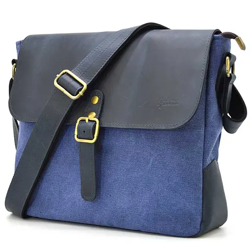 Кожаная мужская сумка через плечо TARWA 30х32х7.5 см sum0025891 - фото 1