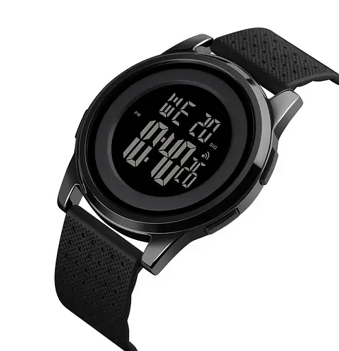 Чоловічий спортивний наручний годинник Skmei 1502 (Чорний с чорним циферблатом) - фото 7