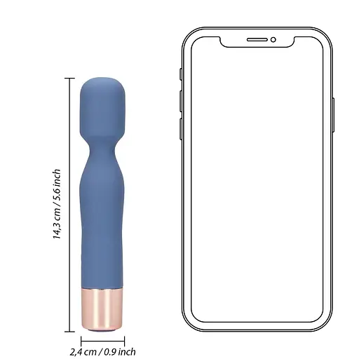 Вібратор Loveline Mini Wand 14.3 см синій - фото 5