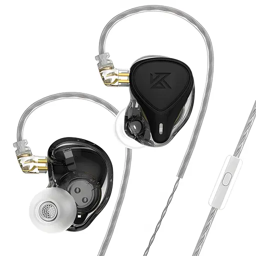 Гібридні навушники KZ ZEX Pro With MIC з електростатичними та арматурними випромінювачами (Чорний)
