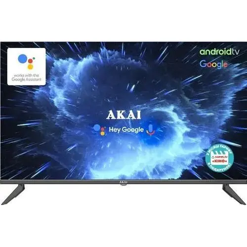 Телевізор 43" Akai AK43D22G, LED Full HD 1920x1080, 60 Гц, Smart TV, Google system, голос, DVB-T2/C, 2xHDMI, 2xUSB, VESA 200x100 - фото 1