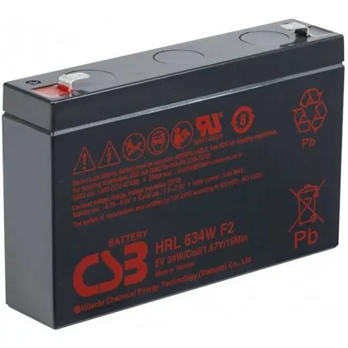 Акумулятор CSB HRL634WF2 AGM 6V 9Ah