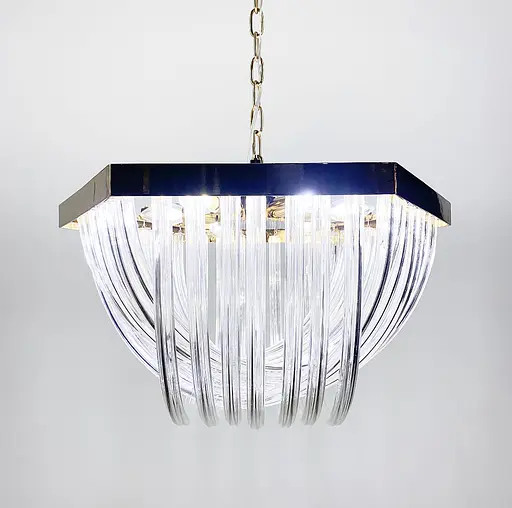 Люстра Murano у золотому каркасі Line.F Діаметр 50см - фото 3