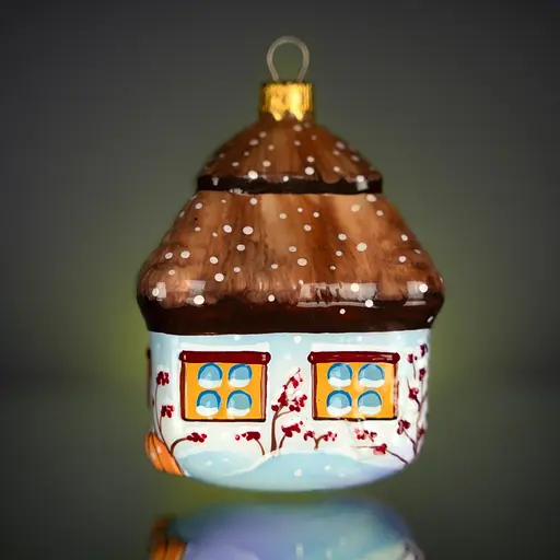 Елочное украшение Різдвяні історії Зимний домик стекло (4820001134377) - фото 4