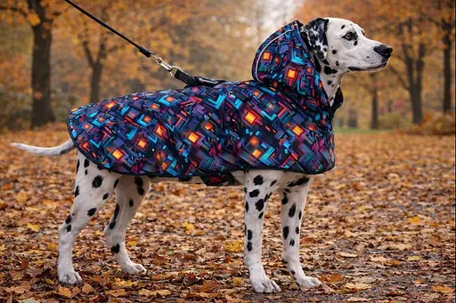 Дощовик-накидка з капюшоном для собак Waudog Clothes, малюнок "Нескінченні світи",L, А 48-52 см, B 60-70 см, С 42-52 см - фото 2