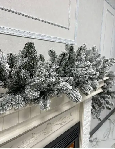 Хвойная литая гирлянда Элитная заснеженная 1.5м - фото 5