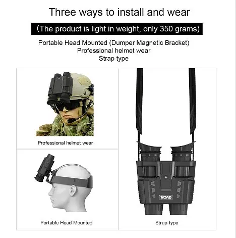 Бинокль ночного видения GVDA918 (до 400м в темноте) с креплением на голову + карта памяти на 64Гб - фото 9