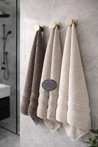 Набір турецьких рушників для ванної 70x140 см 3 шт TC303376185 - фото 3