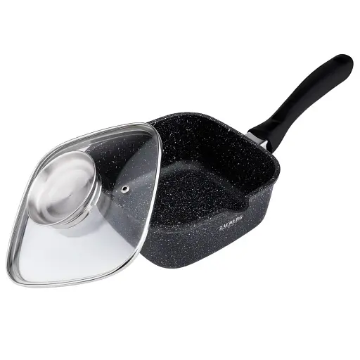 Ківш квадратний Zauberg алюміній мармурове покриття індукційний 2.0 л чорний (SN 0718F) - фото 2