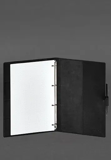 Кожаный блокнот А4 (софт-бук) 9.2 черный краст - фото 5