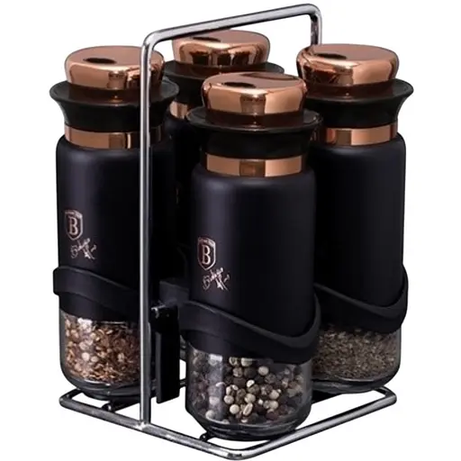 Набір для спецій Berlinger Haus Black Rose Collection на підставці 4 шт. (BH 1999)