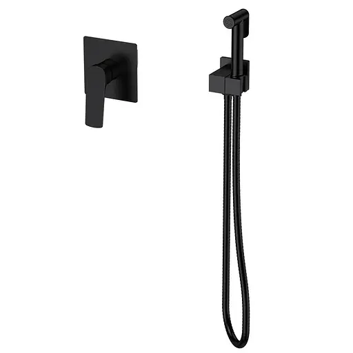 Гігієнічний душ прихованого монтажу Mixxus Premium Mone 002 Inner Black MI6779, Чорний матовий - фото 1