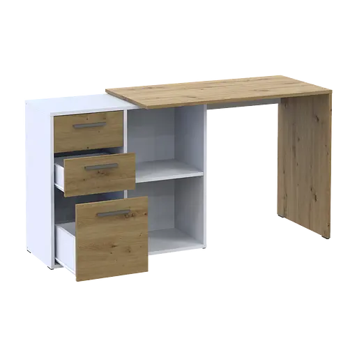 Офісний стіл Doros T8 Білий/Дуб Артізан 100х83х75 (41516060) - фото 2