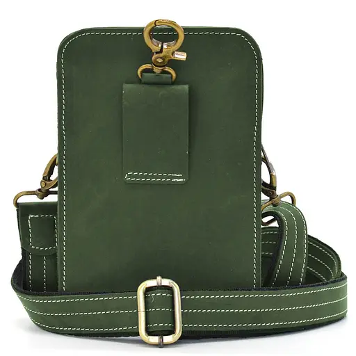 Кожаная мужская сумка на пояс TARWA 20х13.5х5 см sum0026019 - фото 5