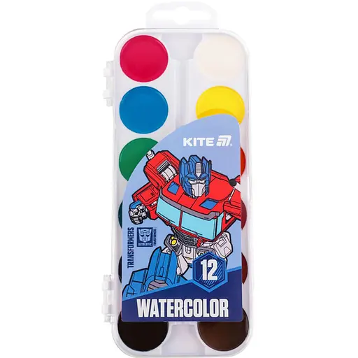 Краски акварельные Kite Transformers 12 цветов (TF25-061)