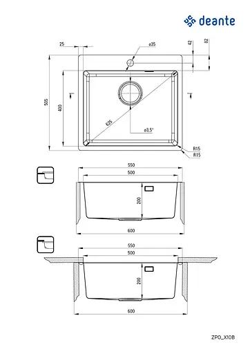 Кухонна мийка DEANTE Olfato ZPO_010B - фото 2