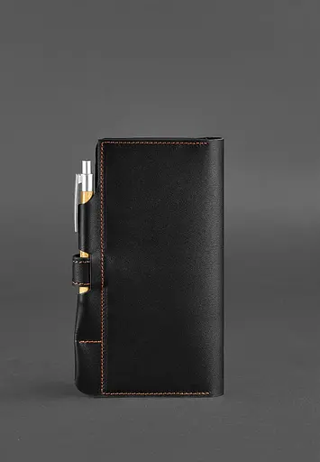 Шкіряний тревел-кейс 4.0 чорний з помаранчевим - фото 5