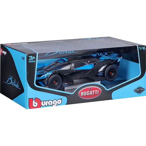 Автомодель Bburago Bugatti Bolide 1:18 черно-синяя (18-11047) - фото 7