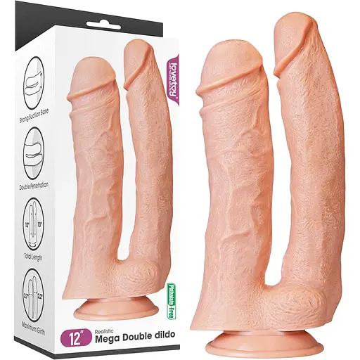 Фаллоимитатор для двойного проникновения LoveToy King-sized 33 см телесный