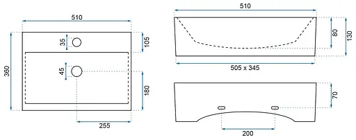 Умивальник Rea Bonita накладний REA-U8701, Білий - фото 5