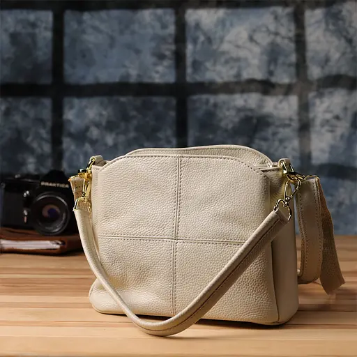 Женская кожаная сумка Vintage с тремя секциями 22.5х16.5х11.5 см sum0027556 - фото 10