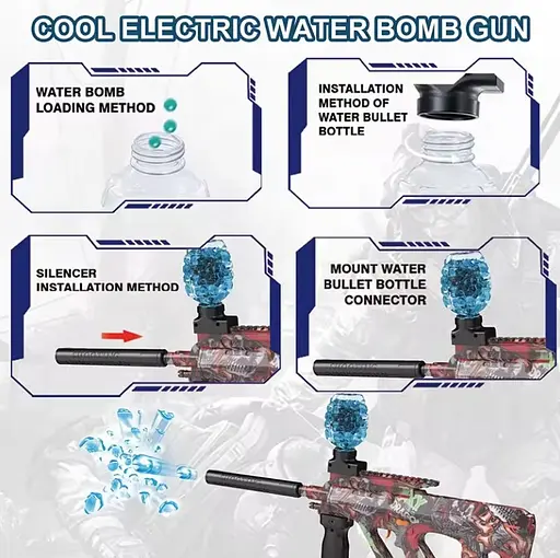 Бластер автоматический OldBro AUG Gel Ball с гель шариками орбиз 10500 шт. eXtream Red - фото 4