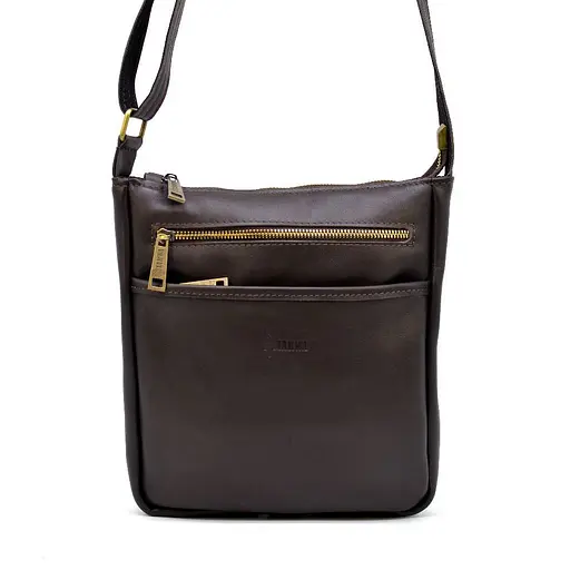 Кожаная мужская сумка через плечо TARWA 22х25.5х3.5 см sum0025834 - фото 9