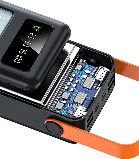 Портативный внешний аккумулятор Bilintong 50000mAh Power Bank + Led лампа Черный - фото 4