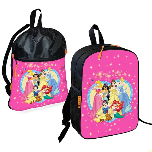 Шкільний рюкзак дитячий Принцеси Діснея + Сумка для взуття спортивної форми рюкзак-мішок для дівчинки (01807)