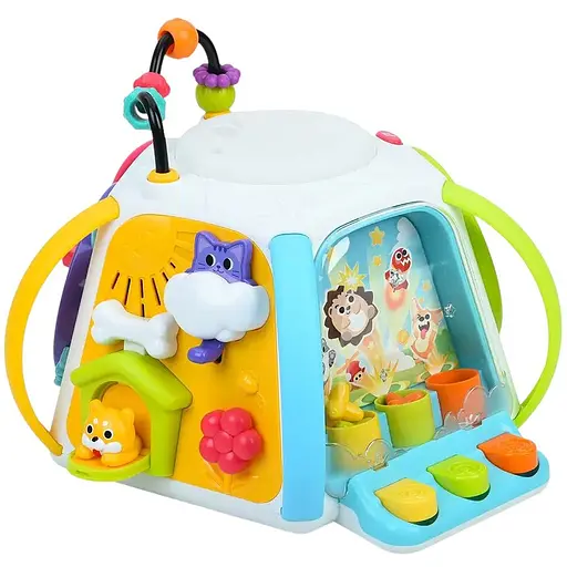 Развивающая игрушка Hola HE8971 Шестигранник 14в1 со звуком и светом - фото 3