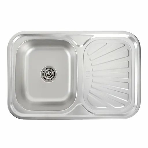 Кухонна мийка з нержавіючої сталі Platinum декор 7549 (0,8/180 мм), R, Decor - фото 6