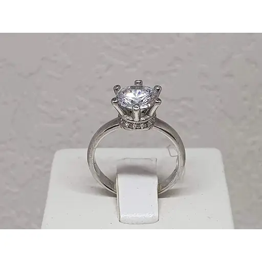 Срібне кільце Qvaliz з фіанітами. 90100437 16,5 - фото 2