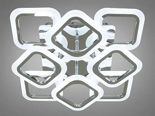 Світлодіодна люстра смарт світильник з пультом dimmer, 80W, хром - фото 2