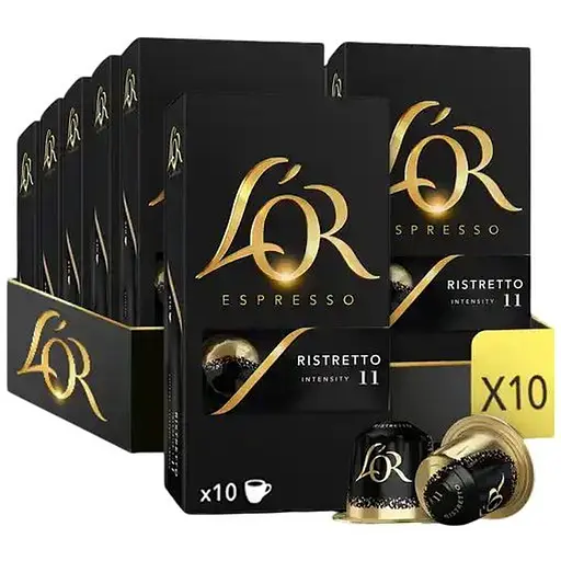 Набор кофе в капсулах L'OR Ristretto 100 капсул (10 п. х 10 шт.) - фото 1