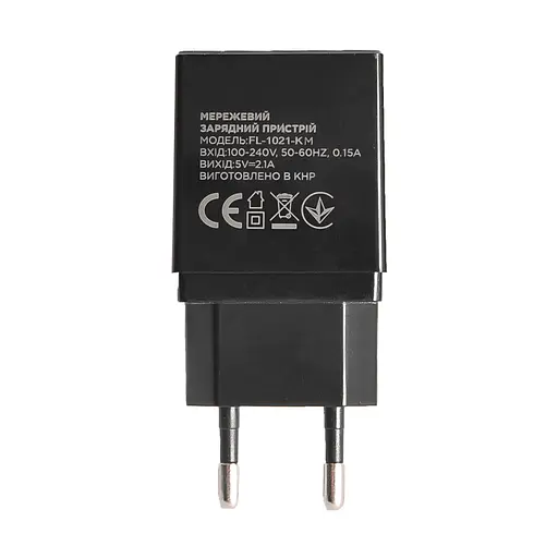 Зарядное устройство Florence 2 юбка входа 2 ампера сила тока + кабель microUSB - фото 2